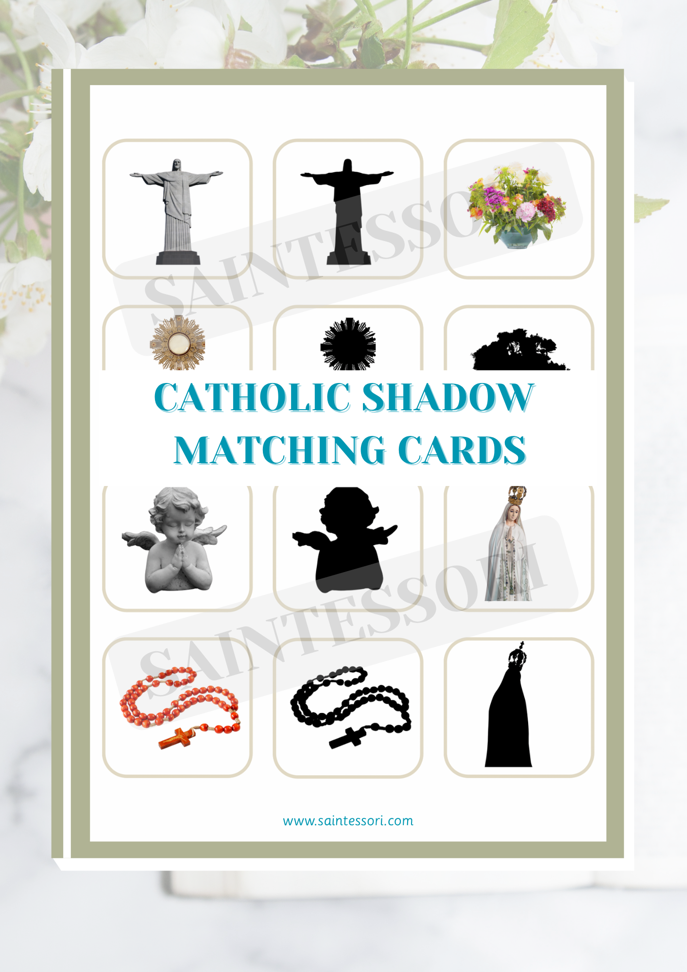 Catholic Shadow Matching Cards