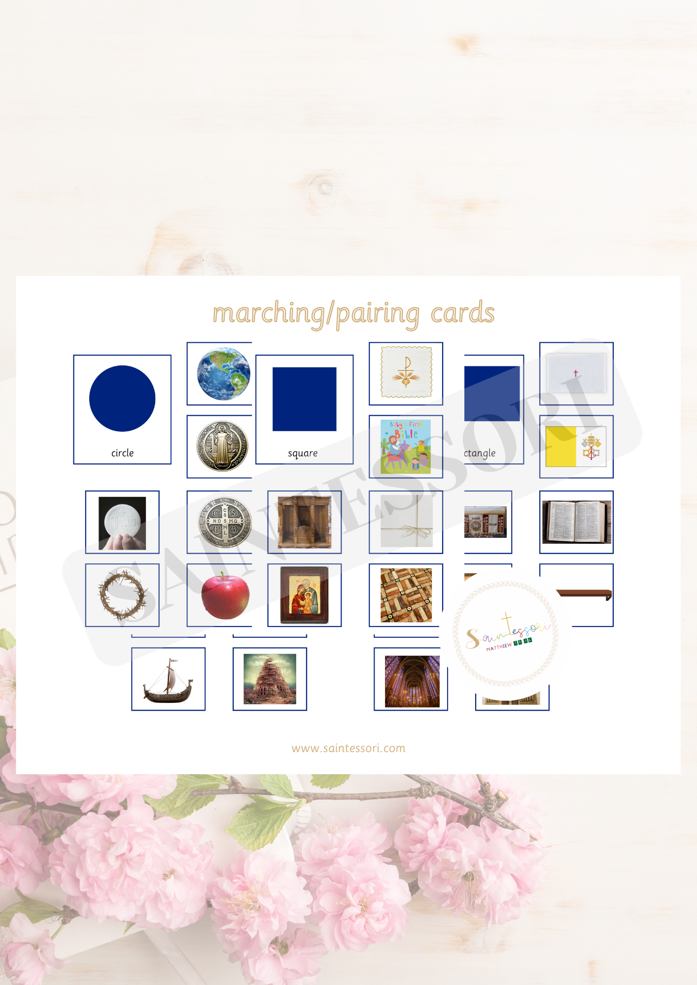 Geometric Shapes in the Catholic Church Montessori Cards