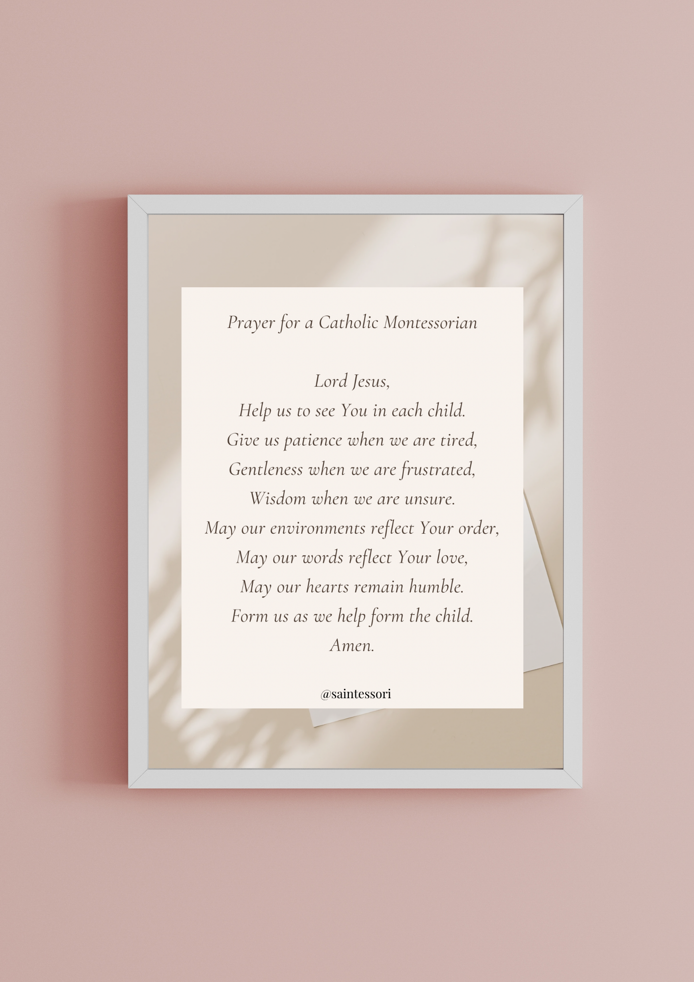 FREE Catholic Montessori Adult Wall Prayers