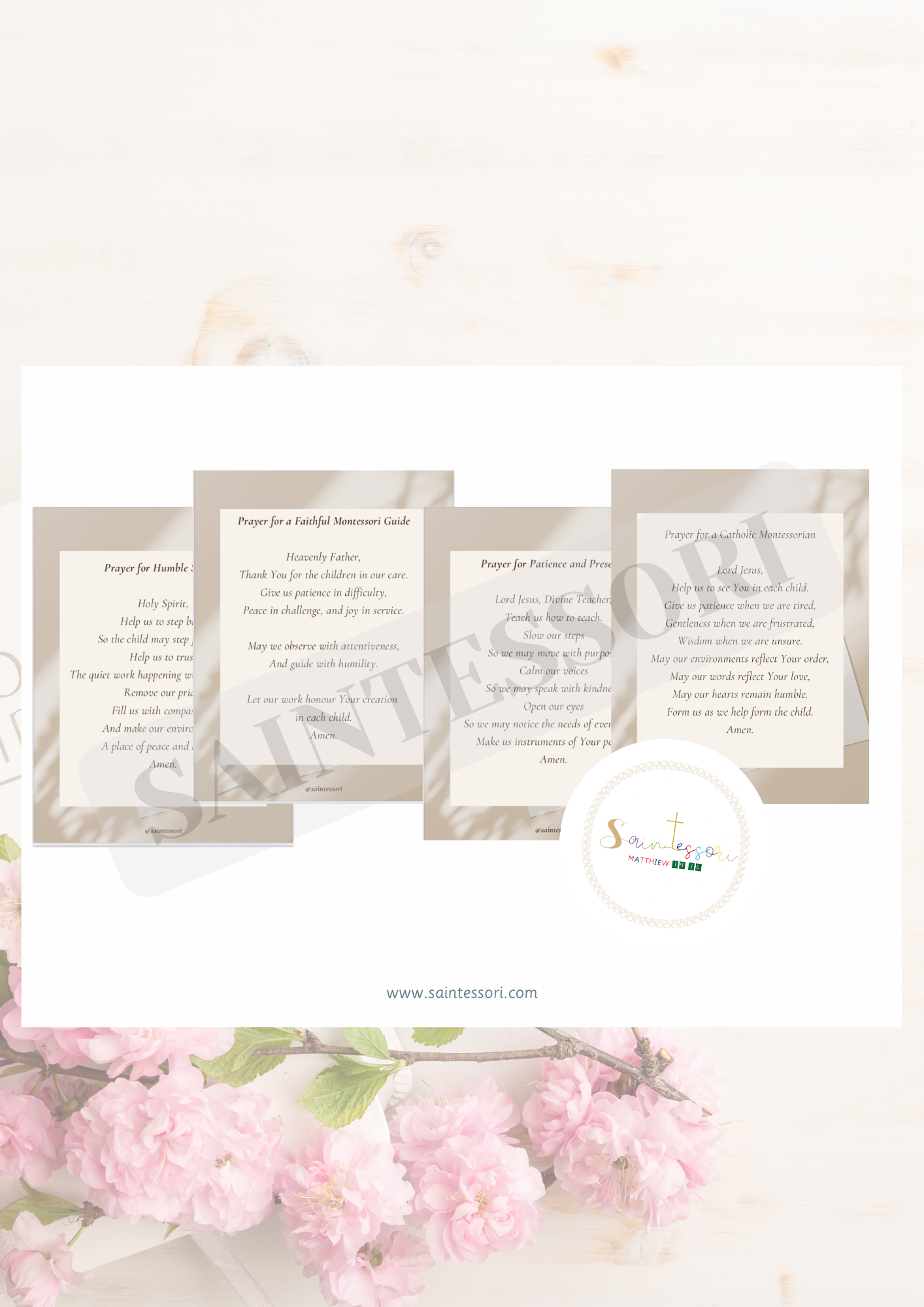 FREE Catholic Montessori Adult Wall Prayers