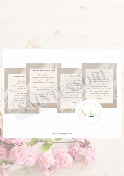 FREE Catholic Montessori Adult Wall Prayers