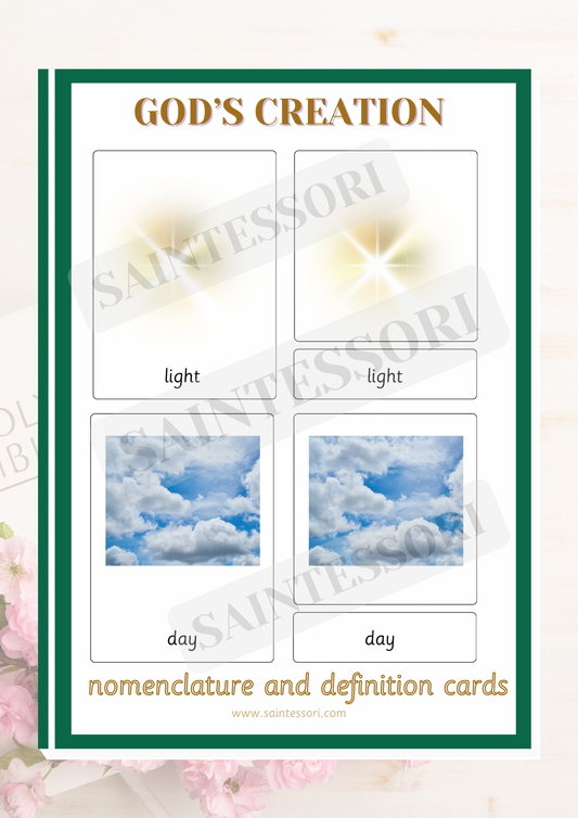 God's Creation Catholic Montessori Nomenclature Cards
