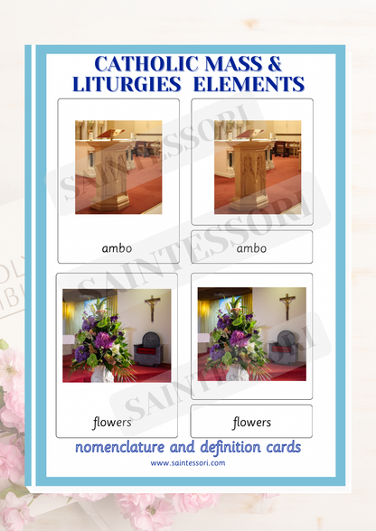 Catholic Mass And Liturgies Montessori Nomenclature Cards