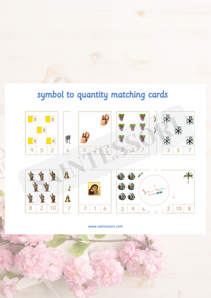 Catholic Faith Element Numeracy 1-10 Montessori Counting Clip Cards