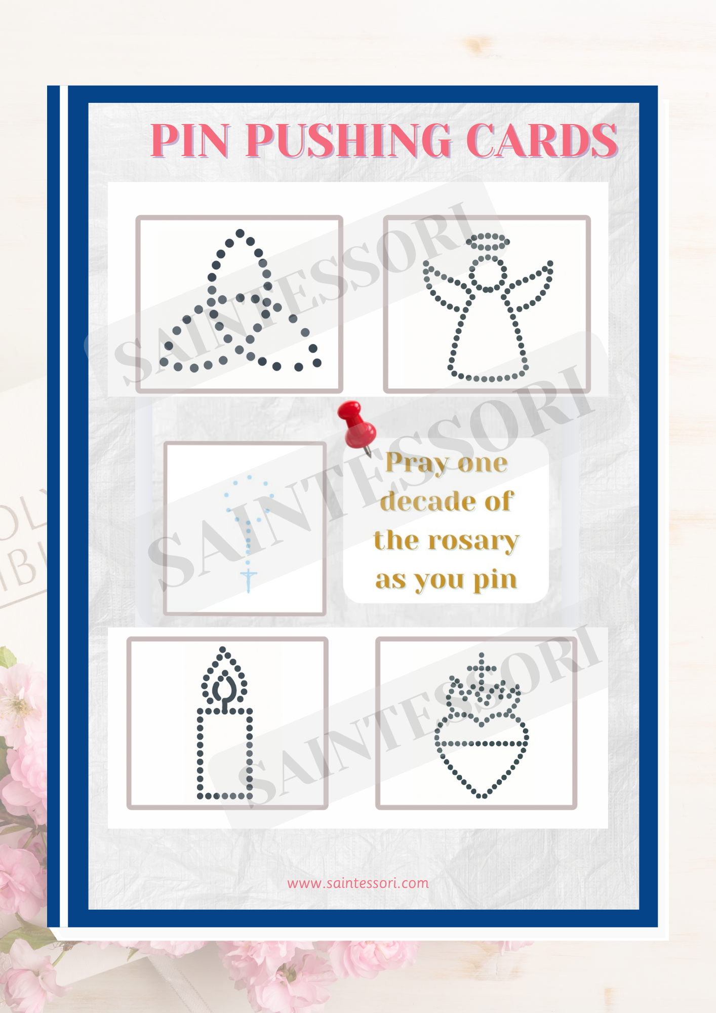 Catholic Montessori Push Pin Cards