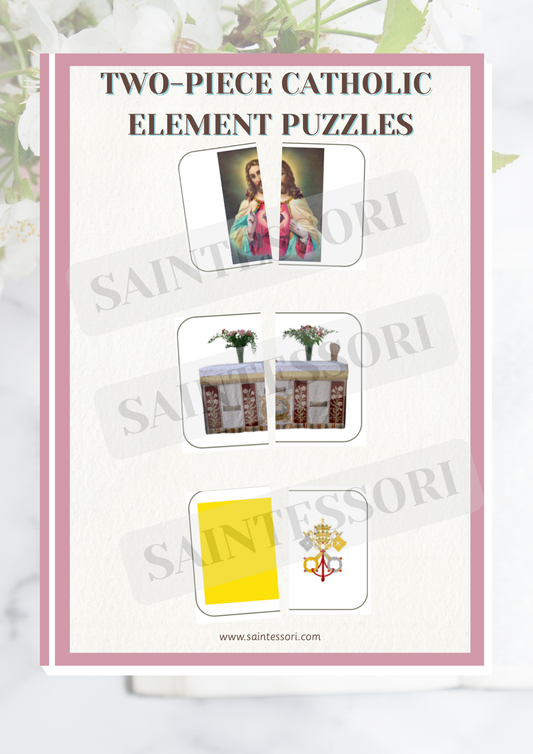 Two-Piece Catholic Faith Element Puzzles