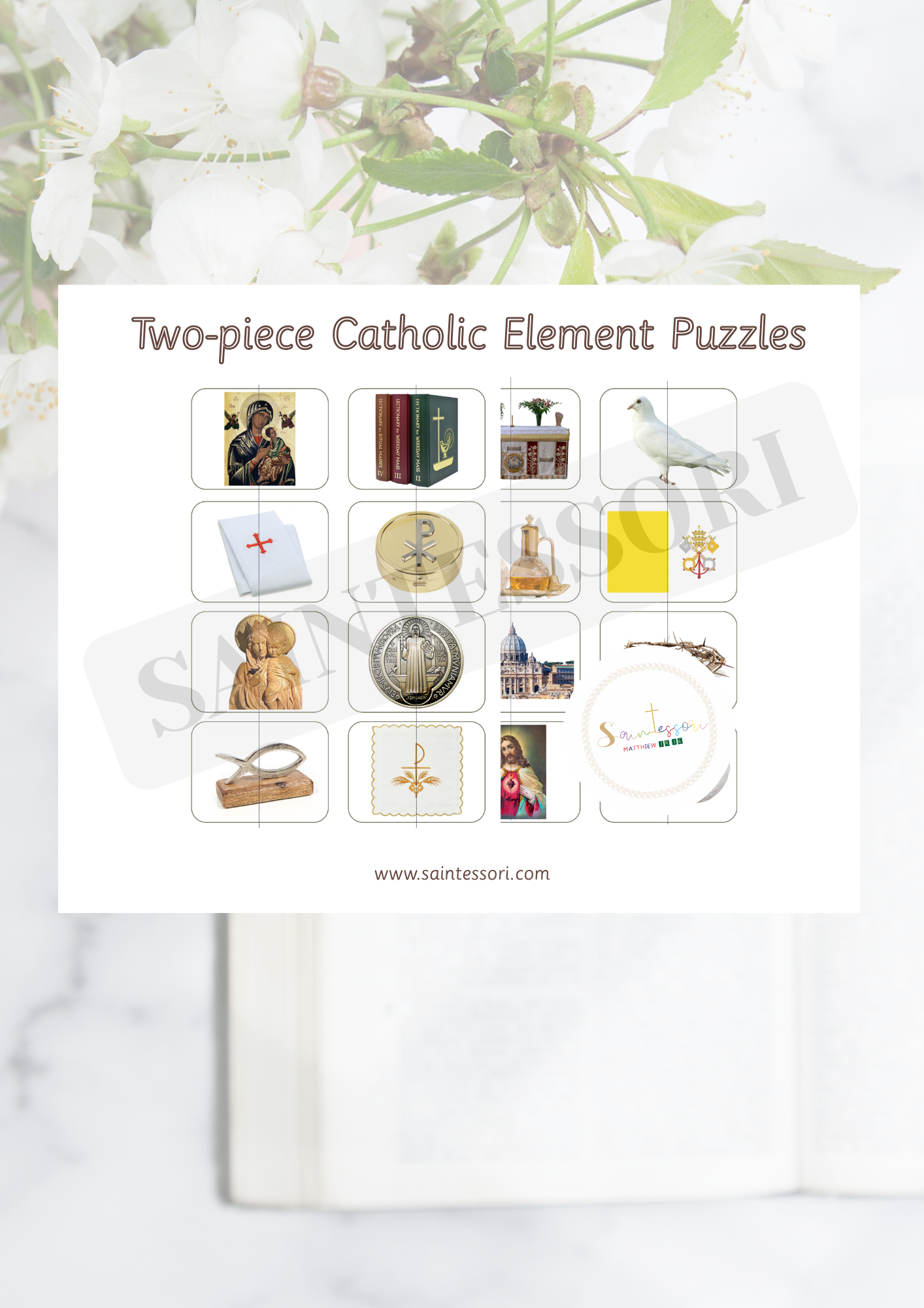Two-Piece Catholic Faith Element Puzzles